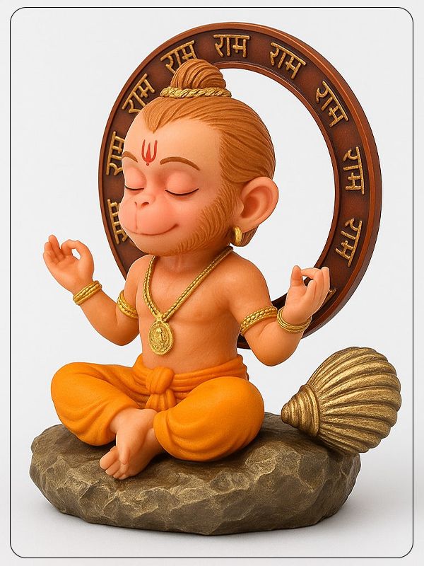 Divine Bal Hanuman Idol – Ram Bhakt in Meditation Pose