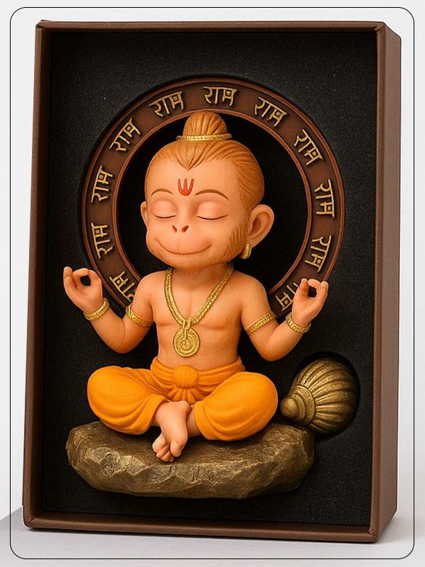 Divine Bal Hanuman Idol – Ram Bhakt in Meditation Pose