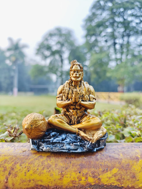Meditation Hanuman Idol with Gada for Car Dashboard